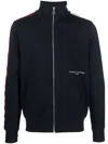 Tommy Hilfiger Logo-print Cotton Bomber Jacket In Blue