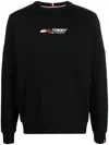 Tommy Hilfiger Logo-print Cotton Sweatshirt In Black
