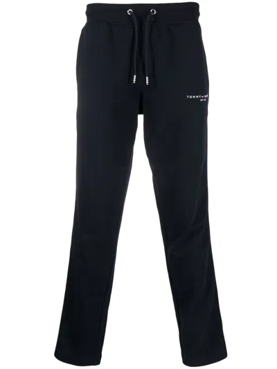 Tommy Hilfiger Logo-print Cotton Track Pants In Blue