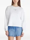 Tommy Hilfiger Logo-print Crew-neck Sweatshirt In White