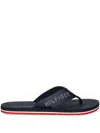 Tommy Hilfiger Logo-print Flip Flops In Blau