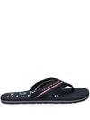 Tommy Hilfiger Logo-print Flip Flops In Black