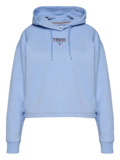 Tommy Hilfiger Logo-print Hoodie In Blue