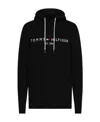 Tommy Hilfiger Logo Print Hoodie In Black