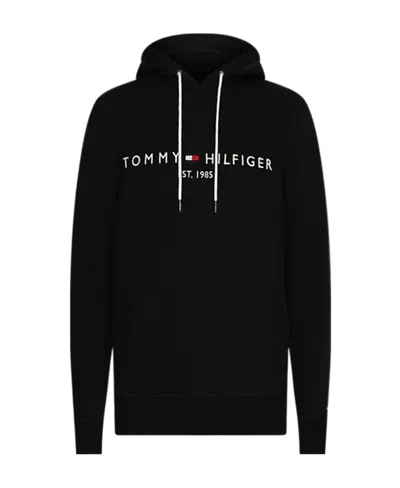Tommy Hilfiger Logo Print Hoodie In Black