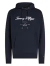 Tommy Hilfiger Logo-print Hoodie In Blue