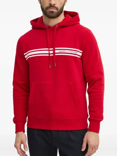 Tommy Hilfiger Logo-print Hoodie In Red