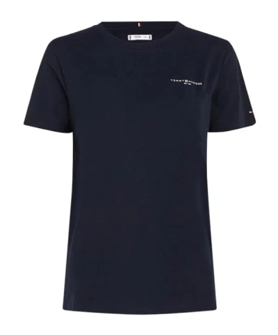 Tommy Hilfiger Logo-print Organic-cotton T-shirt In Black