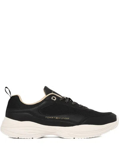 Tommy Hilfiger Logo-print Sneakers In Black