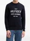 Tommy Hilfiger Logo-print Sweatshirt In Blue