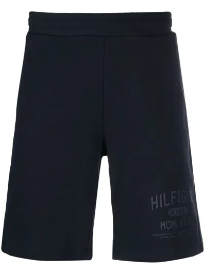 Tommy Hilfiger Logo-print Track Shorts In Blue