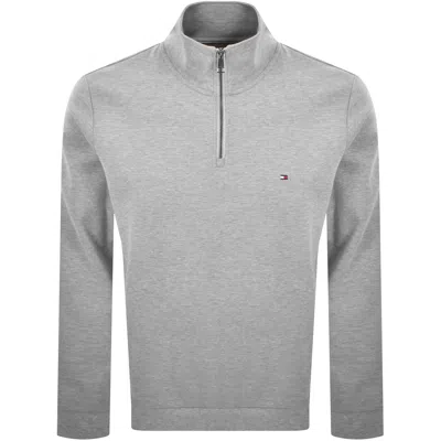 Tommy Hilfiger Logo Qz Sweatshirt Grey In Gray