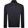 Tommy Hilfiger Logo Qz Sweatshirt Navy In Black