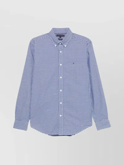 Tommy Hilfiger Logo Shirt Button Cuffs In Blue