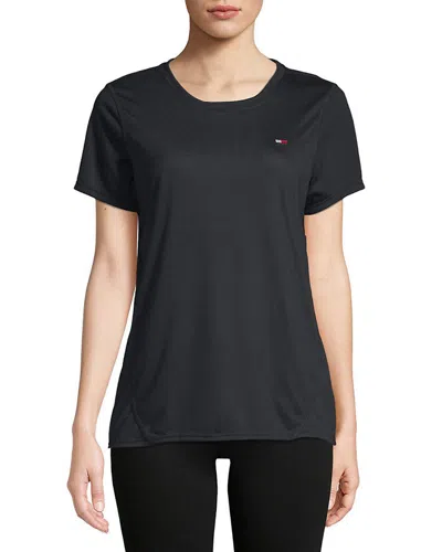 Tommy Hilfiger Logo Short-sleeve Tee In Black