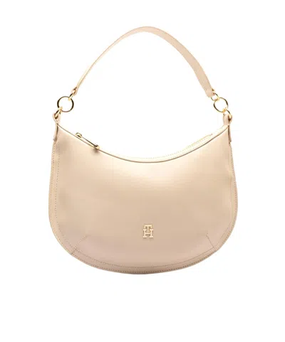 Tommy Hilfiger Logo Shoulder Bag In Nude