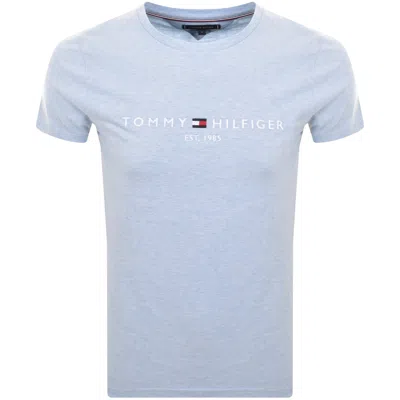 Tommy Hilfiger Logo Slim Fit T Shirt Blue