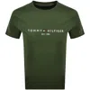 Tommy Hilfiger Logo Slim Fit T Shirt Green In Green