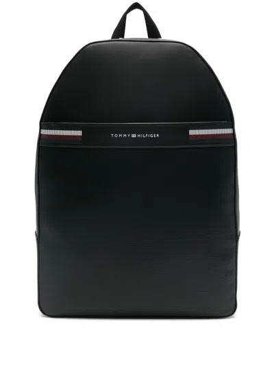 Tommy Hilfiger Logo-stamp Backpack In Black