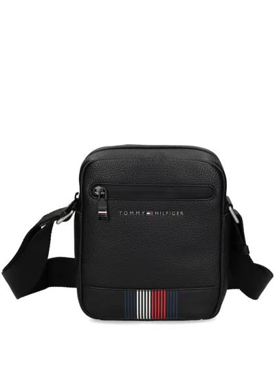 Tommy Hilfiger Logo-stamp Messenger Bag In Black