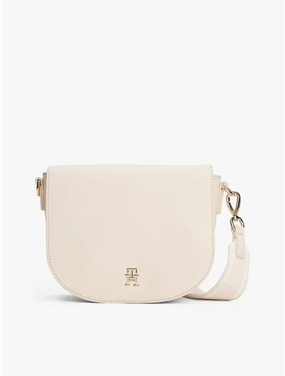 Tommy Hilfiger Logo Strap Saddle Bag In Sugarcane