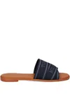 Tommy Hilfiger Logo-strap Slide Sandals In Blue