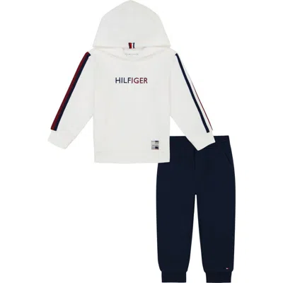 Tommy Hilfiger Baby Boy's 2-piece Hoodie & Joggers Set In Ivory Navy
