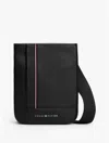 Tommy Hilfiger Logo Stripe Pebbled Mini Crossbody Bag In Black