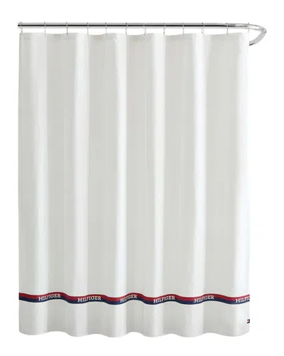 Tommy Hilfiger Logo Stripe Shower Curtain