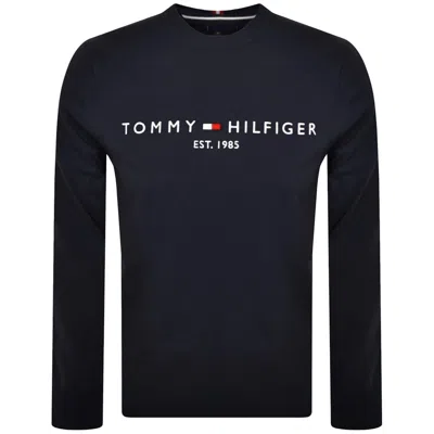 Tommy Hilfiger Logo Sweatshirt Navy In Blue