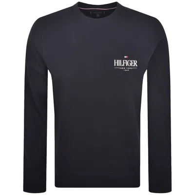 Tommy Hilfiger Logo Sweatshirt Navy In Blue
