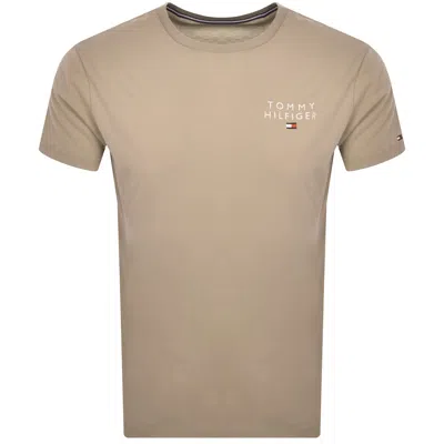 Tommy Hilfiger Logo T Shirt Beige In Brown