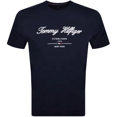 Tommy Hilfiger Logo T Shirt Navy In Blue