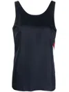 Tommy Hilfiger Logo-tape Detail Sleeveless Top In Blue