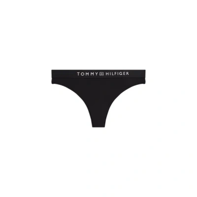 Tommy Hilfiger Logo Thong In Black