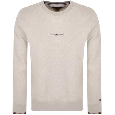 Tommy Hilfiger Logo Tipped Sweatshirt Beige