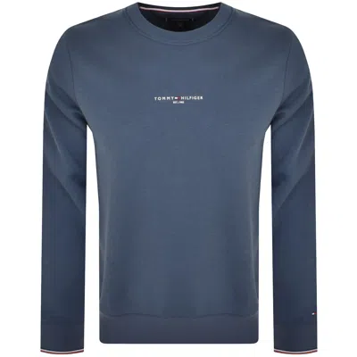 Tommy Hilfiger Logo Tipped Sweatshirt Blue