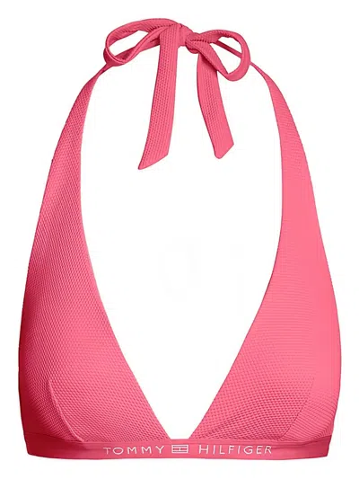 Tommy Hilfiger Logo-underband Bikini Top In 粉色