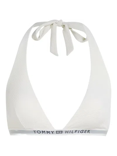 Tommy Hilfiger Logo-underband Bikini Top In Weiss