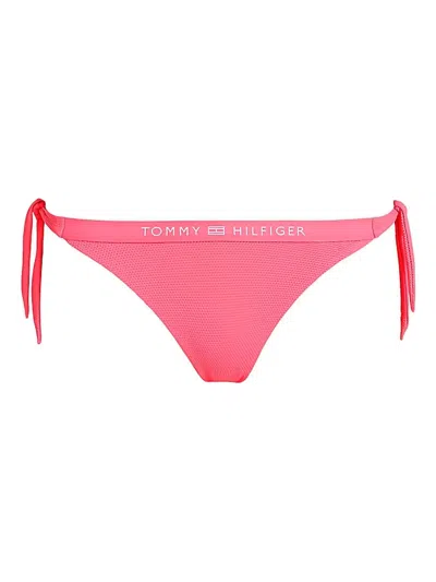 Tommy Hilfiger Logo-waistband Bikini Bottoms In Rosa