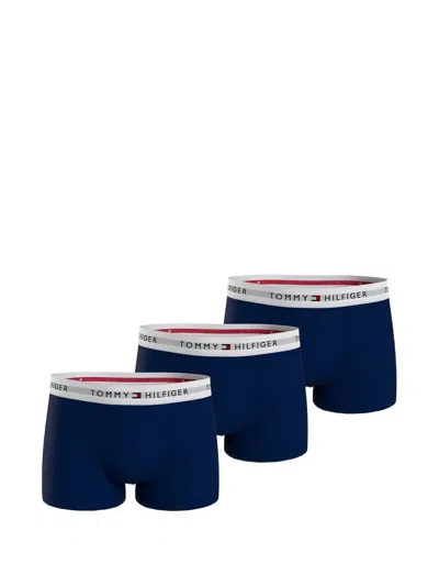Tommy Hilfiger Logo-waistband Boxers (pack Of Three) In Blue