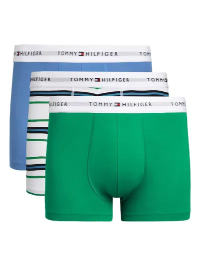 Tommy Hilfiger Logo-waistband Boxers (pack Of Three) In Green