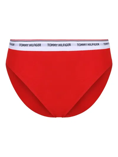 Tommy Hilfiger Logo-waistband Briefs (pack Of Three) In Red