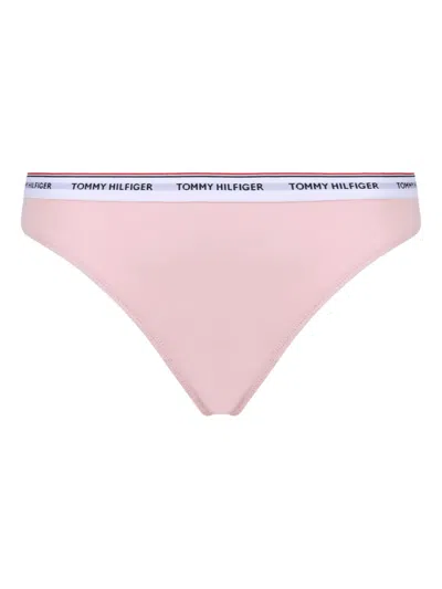 Tommy Hilfiger Logo-waistband Thongs (pack Of Three) In Blue