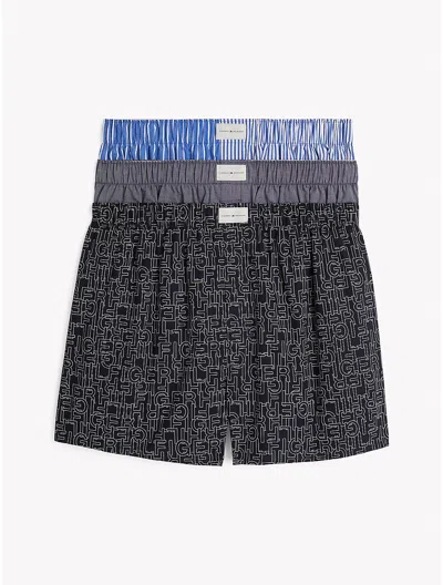 Tommy Hilfiger Logo Woven Boxer 3 In Lead