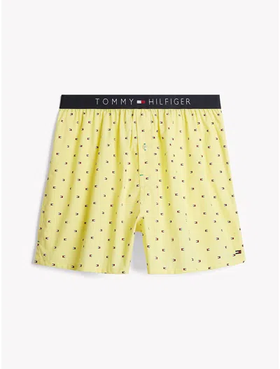 Tommy Hilfiger Logo Woven Boxer In Buttercream