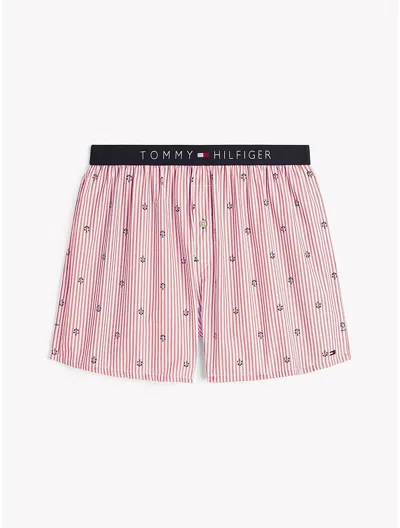 Tommy Hilfiger Logo Woven Boxer In Cerise