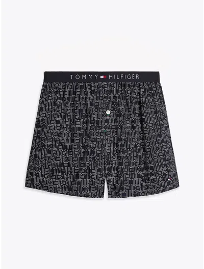 Tommy Hilfiger Logo Woven Boxer In Lead