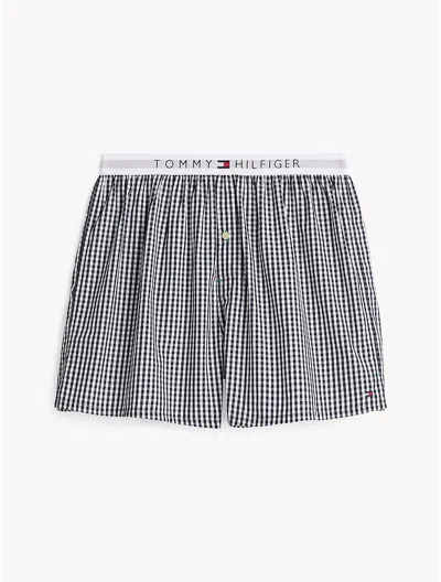 Tommy Hilfiger Logo Woven Boxer In Pacific