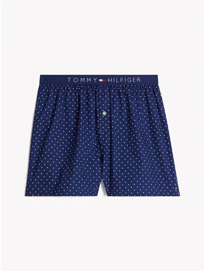 Tommy Hilfiger Logo Woven Boxer In Pond